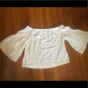 BCBG Max Azria White Off the Shoulder Top